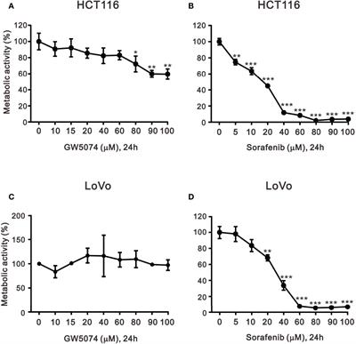 The Synergistic Cytotoxic Effects of GW5074 and Sorafenib by Impacting Mitochondrial Functions in Human Colorectal Cancer Cell Lines